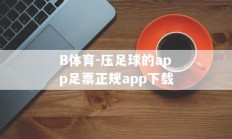 B体育-压足球的app足票正规app下载